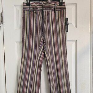 Vintage Ideology Women’s Bootleg Cotton Pants – Size 0, Colorful Stripes NWT